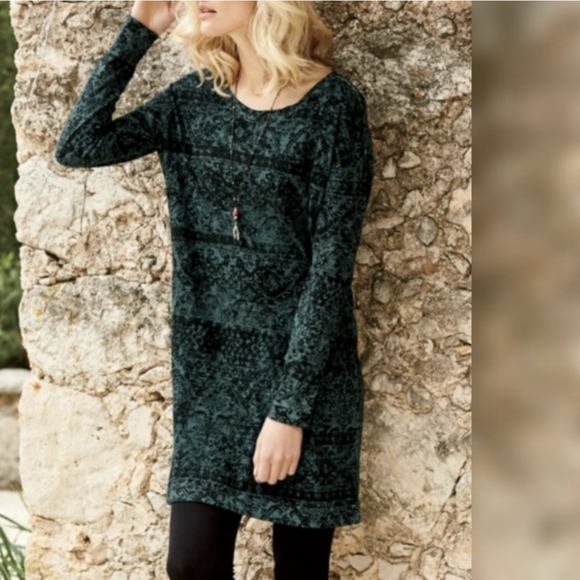 Peruvian Connection green‎ long sleeve dress size m - Picture 1 of 6